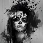 fotó Vázlat a Santa Muerto tetoválásról, 2018. 06. 03. №022 - Santa Muerto vázlata -