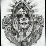 fotó Vázlat a Santa Muerto tetoválásról, 2018. 06. 03. №032 - Santa Muerto vázlata -