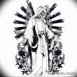 fotó Vázlat a Santa Muerto tetoválásról, 2018. 06. 03. №036 - Santa Muerto vázlata -