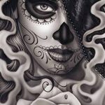 fotó Vázlat a Santa Muerto tetoválásról, 2018. 06. 03. №037 - Santa Muerto vázlata -