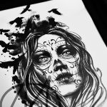 fotó Vázlat a Santa Muerto tetoválásról 2018. 06. 03. №155 - Santa Muerto vázlata -