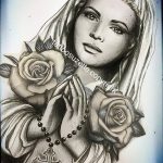 fotó Vázlat Santa Muerto tetoválásról, 2018. 06. 03. №152 - Santa Muerto vázlata -