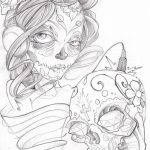 fotó Vázlat a Santa Muerto tetoválásról, 2018. 06. 03. №144 - Santa Muerto vázlata -