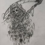 fotó Vázlat a Santa Muerto tetoválásról, 2018. 06. 03. №138 - Santa Muerto vázlata -