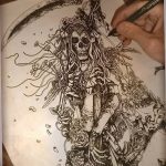 fotó Vázlat Santa Muerto tetoválásról, 2018. 06. 03. №134 - Santa Muerto vázlata -