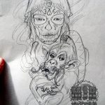 fotó Vázlat Santa Muerto tetoválásról, 2018. 06. 03. №127 - Santa Muerto vázlata -