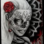 fotó Vázlat a Santa Muerto tetoválásról 2018. 06. 03. №042 - Santa Muerto vázlata -