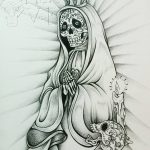 fotó Vázlat a Santa Muerto tetoválásról, 2018. 06. 03. №058 - Santa Muerto vázlata -