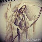 fotó Vázlat a Santa Muerto tetoválásról, 2018. 06. 03. №059 - Santa Muerto vázlata -