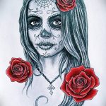 fotó Vázlat a Santa Muerto tetoválásról 2018. 06. 03. №065 - Santa Muerto vázlata -
