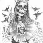 fotó Vázlat a Santa Muerto tetoválásról, 2018. 06. 03. №076 - Santa Muerto vázlata -