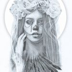 fotó Vázlat a Santa Muerto tetoválásról, 2018. 06. 03. №082 - Santa Muerto vázlata -