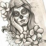 fotó Vázlat a Santa Muerto tetoválásról 2018. 06. 03. №085 - Santa Muerto vázlata -