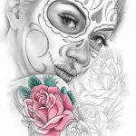 fotó Vázlat a Santa Muerto tetoválásról 2018. 06. 03. №087 - Santa Muerto vázlata -