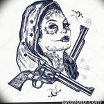 fotó Vázlat a Santa Muerto tetoválásról 2018. 06. 03. №089 - Santa Muerto vázlata -