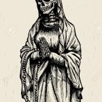 fotó Vázlat a Santa Muerto tetoválásról, 2018. 06. 03. №092 - Santa Muerto vázlata -