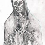 fotó Vázlat a Santa Muerto tetoválásról 2018.06.03. №094 - Santa Muerto vázlata -