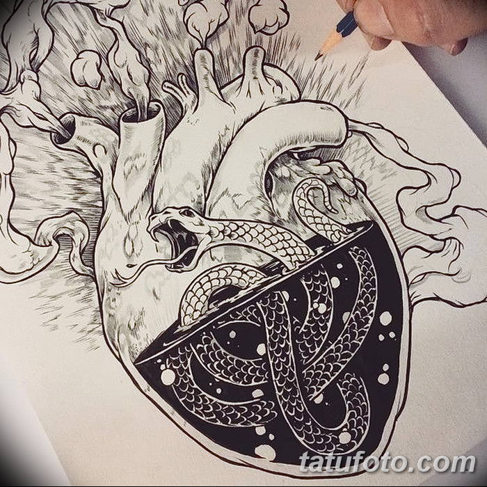 снимка Скици на татуировка Сърце от 20.06.2018 №007 - Скици Татуировка Сърце -