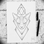 Szfinx tetoválás vázlata 2019.08.20. №121 - Szfinx tetoválás vázlata -