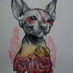 Szfinx tetoválás vázlata 2019.08.20. №003 - Szfinx tetoválás vázlata -