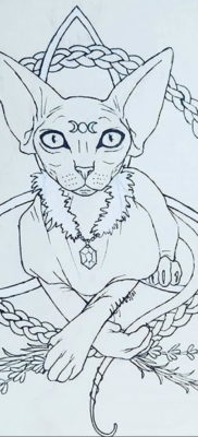 Szfinx tetoválás vázlata 2019.08.20. №045 - Szfinx tetoválás vázlata -