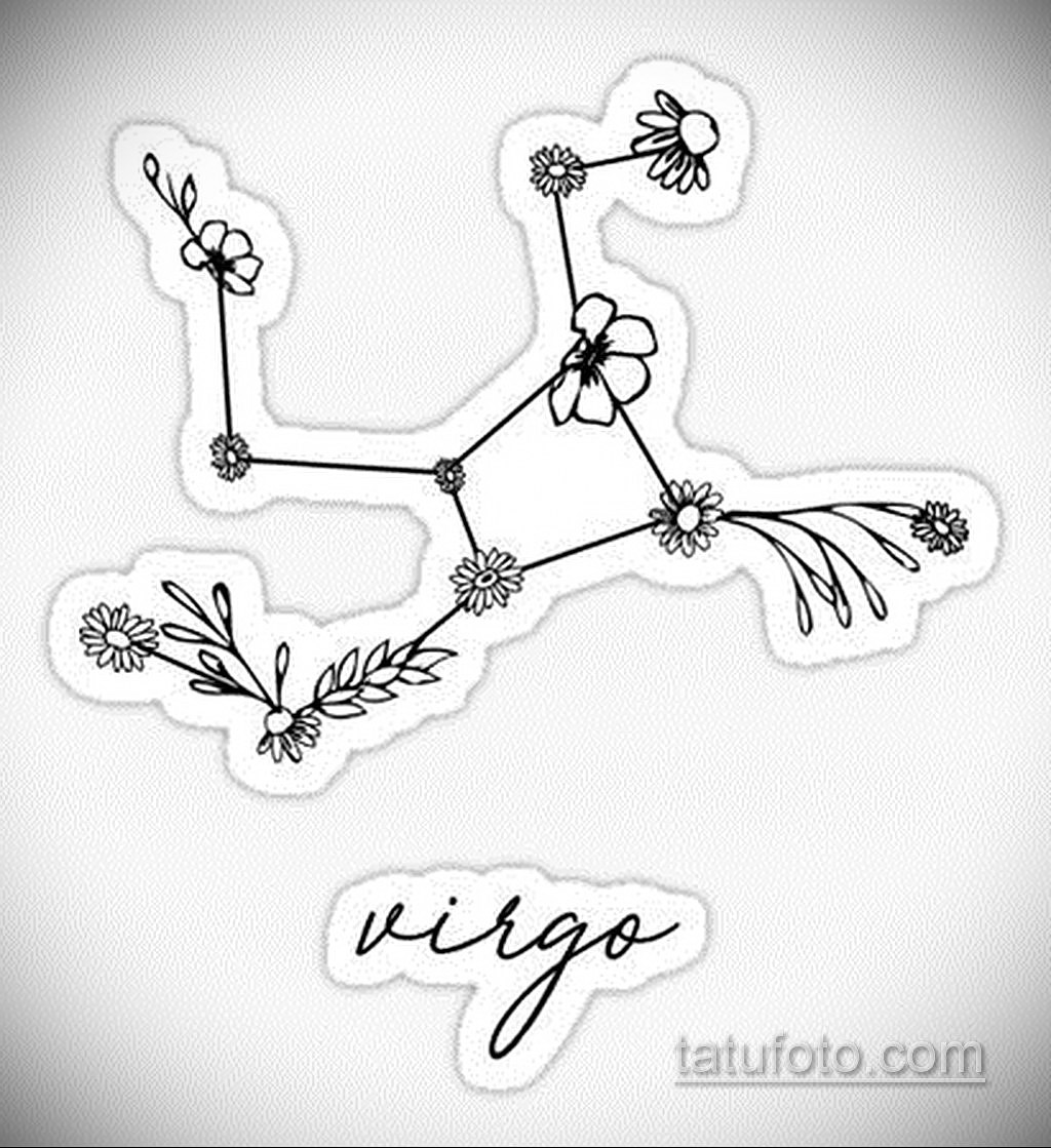 Скица за татуировка съзвездие Дева 06.10.2019 №012 -Tirto Tattoo-
