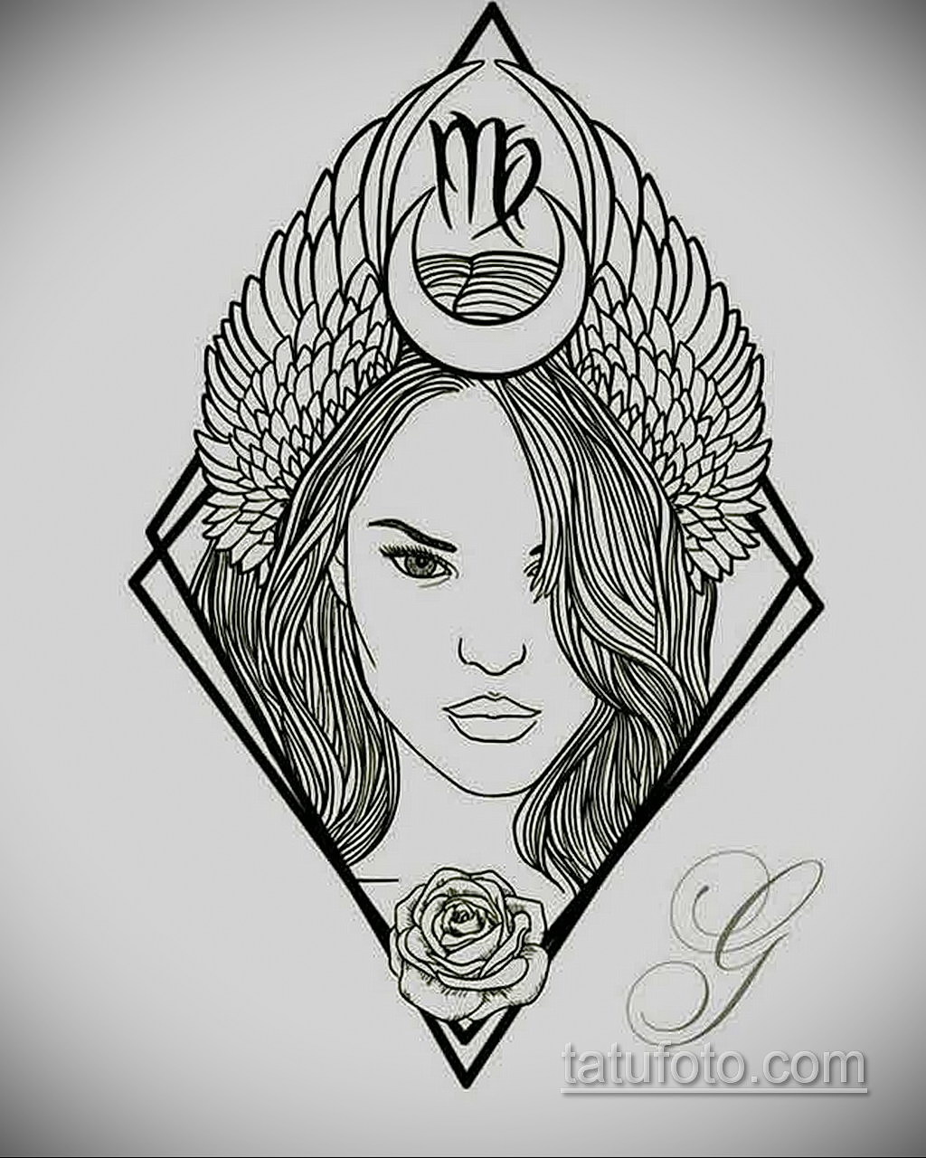 Скица за татуировка съзвездие Дева 06.10.2019 №011 -Татуировка Дева-