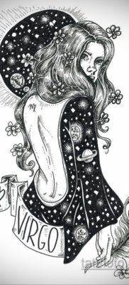 Скица за татуировка знак на девица 06.10.2019 №001 -Virgo Tattoo-