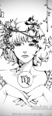 пример за скица за татуировка знак на дева 06.10.2019 №059 -Virgo Tattoo-