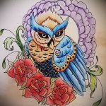 Bagoly tetoválás vázlatok színes 2