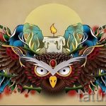 Bagoly tetoválás vázlatok színes 3