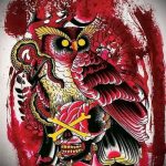 bagoly tetoválás vázlatok színes 6