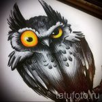 akvarell bagoly tetoválás vázlata 2