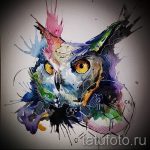 akvarell bagoly tetoválás vázlata 3