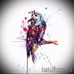 akvarell bagoly tetoválás vázlata 5