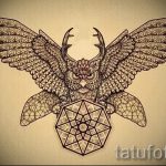 bagoly tetoválás vázlata 2