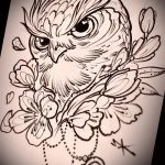 bagoly tetoválás vázlatvázlata 2