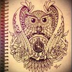 bagoly tetoválás vázlata 10