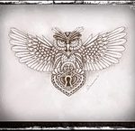 kis bagoly tetoválás vázlata 4