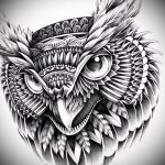 bagoly tetoválás vázlat