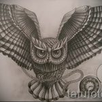 bagoly tetoválás vázlata a mellkason 4