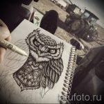bagoly tetoválás vázlata a mellkason 5