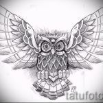 bagoly tetoválás vázlata a karon 5