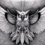 bagoly tetoválás vázlata a hátán 8