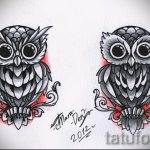 bagoly tetoválás vázlat old school 2