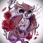 bagoly tetoválás vázlat old school 3