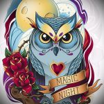 bagoly tetoválás vázlat old school 5