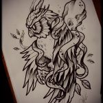 bagoly tetoválás vázlat old school 8