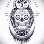 bagoly tetoválás vázlata 3