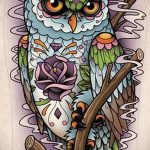 bagoly tetoválás a 3 lábán